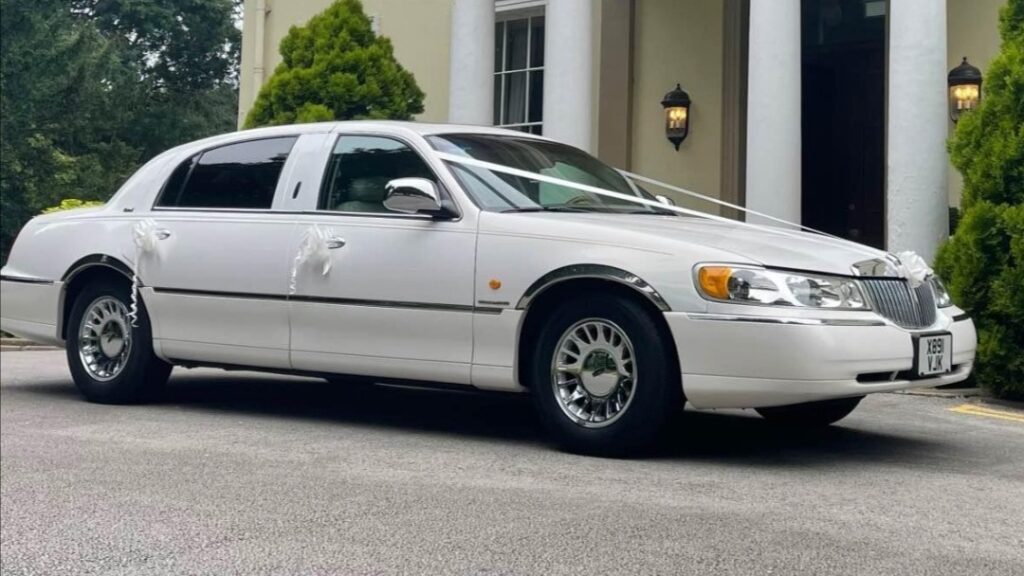 Pearl white Lincoln Town Car Cartier Edition