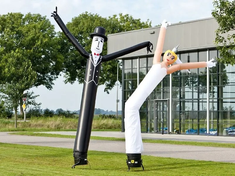 Bride and groom air dancers